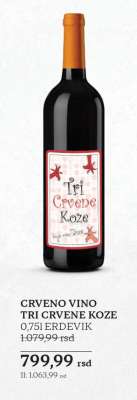 CRVENO VINO TRI CRVENE KOZE