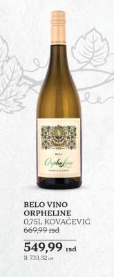 BELO VINO ORPHELINE 0,75L KOVAČEVIĆ