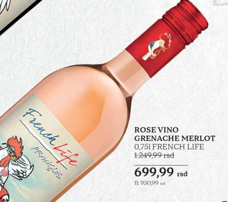 ROSE VINO GRENACHE MERLOT 0,75l FRENCH LIFE
