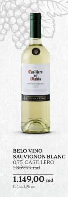 BELO VINO SAUVIGNON BLANC 0,75l CASILLERO
