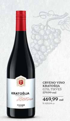 CRVENO VINO KRATOŠIJA 0,75L TIKVEŠ