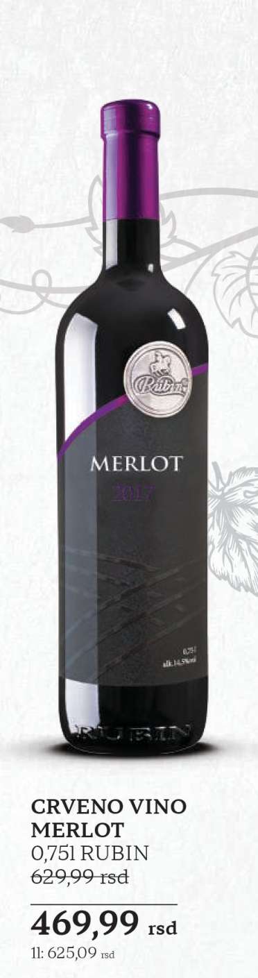 CRVENO VINO MERLOT 0,75l RUBIN