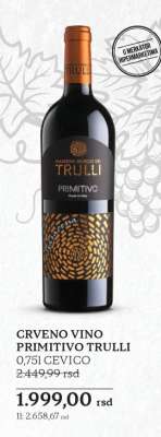 CRVENO VINO PRIMITIVO TRULLI
