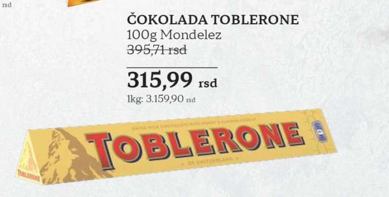 Čokolada Toblerone