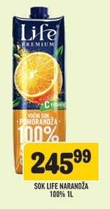 Sok Life Narandža 100% 1L
