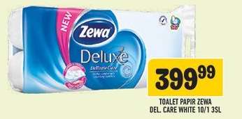 TOALET PAPIR ZEWA DEL. CARE WHITE 10/1 3SL