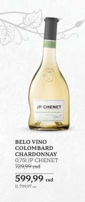 BELO VINO COLOMBARD CHARDONNAY 0,75l JP CHENET