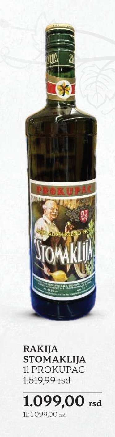RAKIJA STOMAKLIJA 1l PROKUPAC