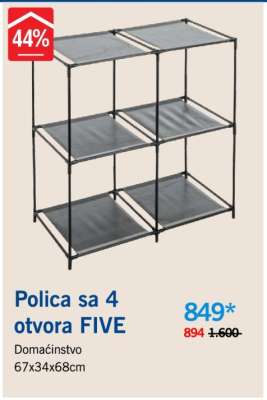 Polica sa 4 otvora FIVE