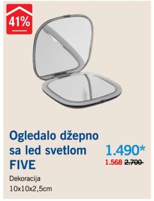 Ogledalo džepno sa led svetlom FIVE