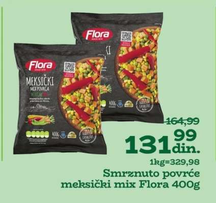 Smrznuto povrće meksički mix Flora 400g