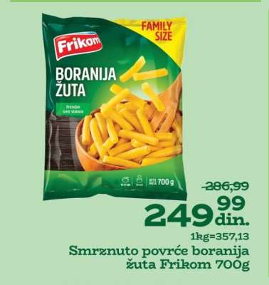 Smrznuto povrće boranija žuta Frikom 700g