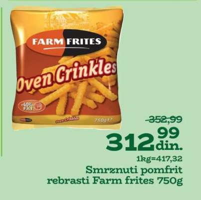 Smrznuti pomfrit rebrasti Farm Frites 750g
