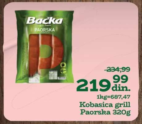 Kobasica grill Paorska 320g