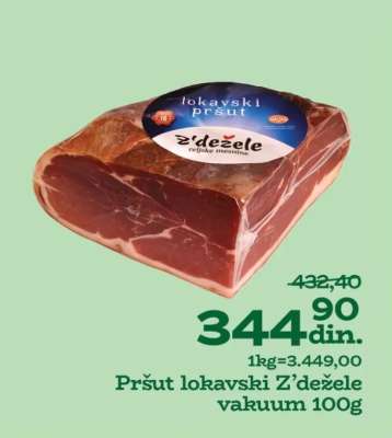 Pršut Lokavski Z'dezele vakuum 100g