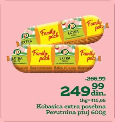 Kobasica extra posebna Perutnina ptuj 600g
