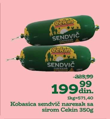 Kobasica sendvič narezak sa sirom Cekin 350g