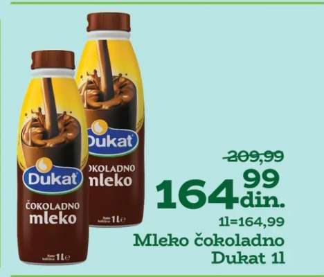 Mleko čokoladno Dukat 1l
