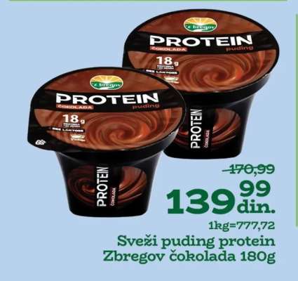 Sveži puding protein Zbregov čokolada 180g