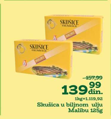 Skušica u biljnom ulju Malibu 125g