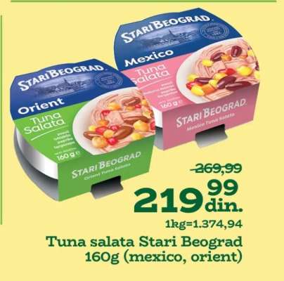 Tuna salata Stari Beograd 160g (mexico, orient)