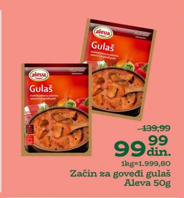 Začin za goveđi gulaš Aleva 50g