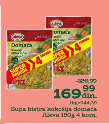 Supa bistra kokošija domaća Aleva 180g 4 kom.