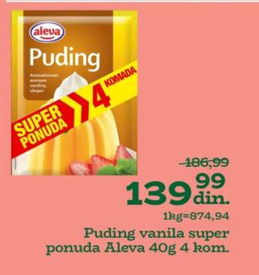 Puding vanila super ponuda aleva 40g 4 kom.