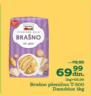 Brašno pšenično T-500 Danubius 1kg