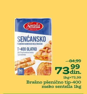 Brašno pšenično tip-400 meko Sentella 1kg