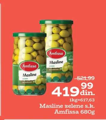 Masline zelene s.k. Amfissa 680g