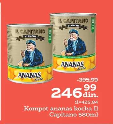 Kompot ananas kocka Il Capitano 580ml