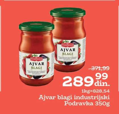 Ajvar blagi industrijski Podravka 350g