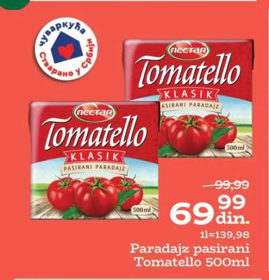 Paradajz pasirani Tomatello 500ml