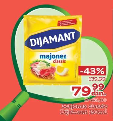 Majonez Classic Dijamant 190ml