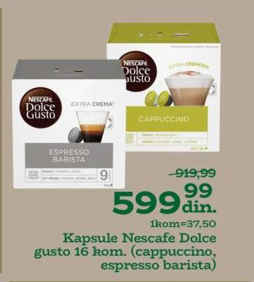 Kapsule Nescafe Dolce gusto 16 kom. (cappuccino, espresso barista)