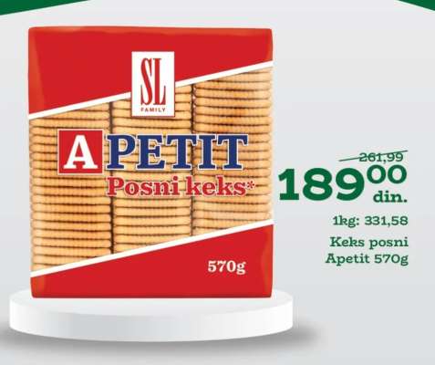 Keks posni Apetit 570g
