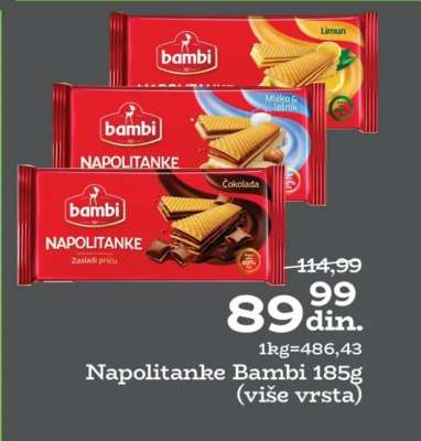 Napolitanke Bambi 185g