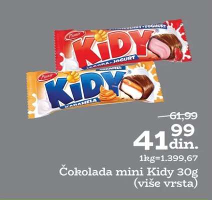 Čokolada mini Kidy 30g