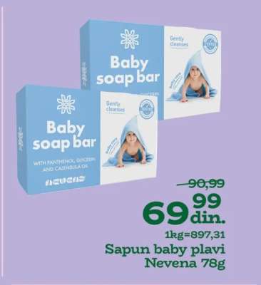 Sapun baby plavi Nevena 78g