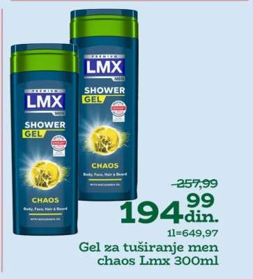 Gel za tuširanje men chaos Lmx 300ml