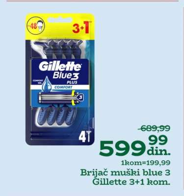 Brijač muški blue 3 Gillette 3+1 kom.