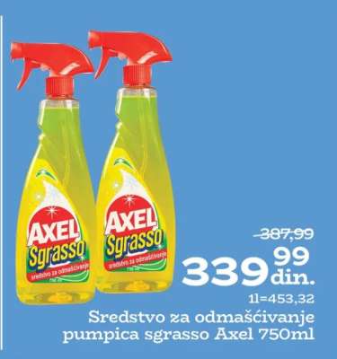 Sredstvo za odmašćivanje pumpica sgrassso Axel 750ml
