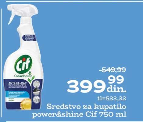 Sredstvo za kupatilo power&shine Cif 750 ml