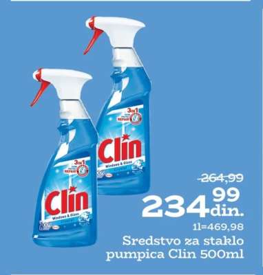 Sredstvo za staklo pumpica Clin 500ml
