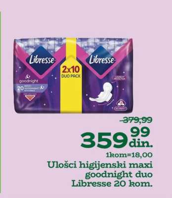 Ulošci higijenski maxi goodnight duo Libresse 20 kom.