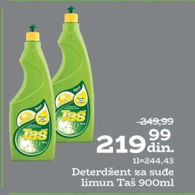 Deterdžent za sude limun Taš 900ml