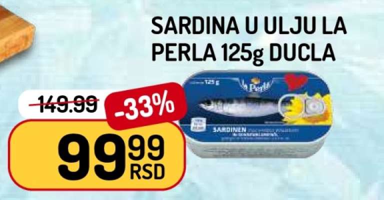 SARDINA U ULJU LA PERLA 125g DUCLA