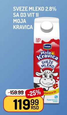 SVEŽE MLEKO 2.8% SA D3 VIT 1L MOJA KRAVICA