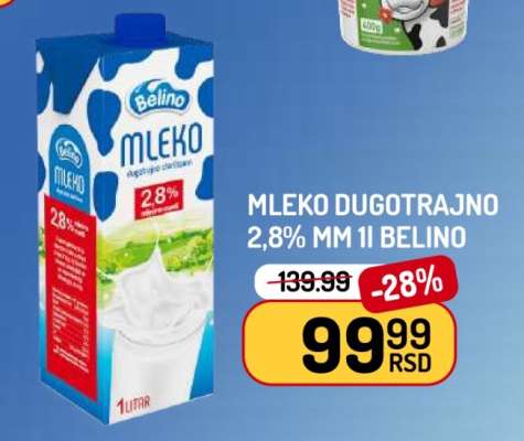 MLEKO DUGOTRAJNO 2,8% MM 1l BELINO